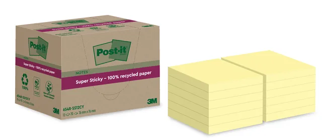 Memoblok  Post-it Super Sticky 654 RSS12CY recy gl