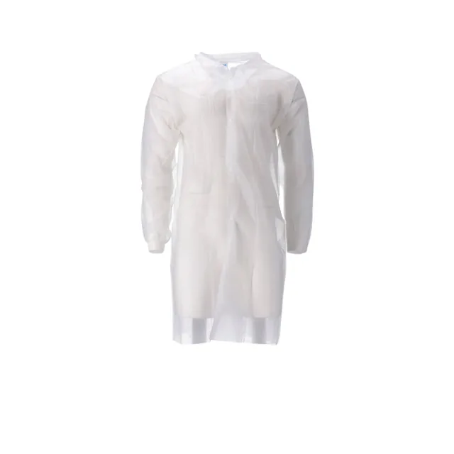 Bezoekersjas CMT L non-woven drukknopen 104cm wt