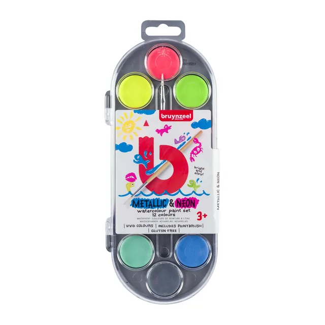 Waterverfset Bruynzeel Kids metallic en neon
