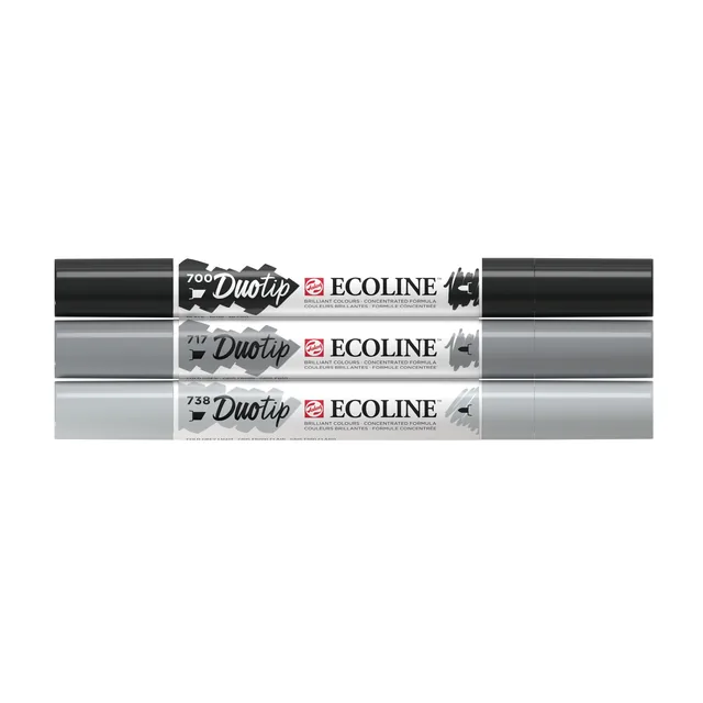 Duotip Talens Ecoline set 3 stuks zwart en grijs