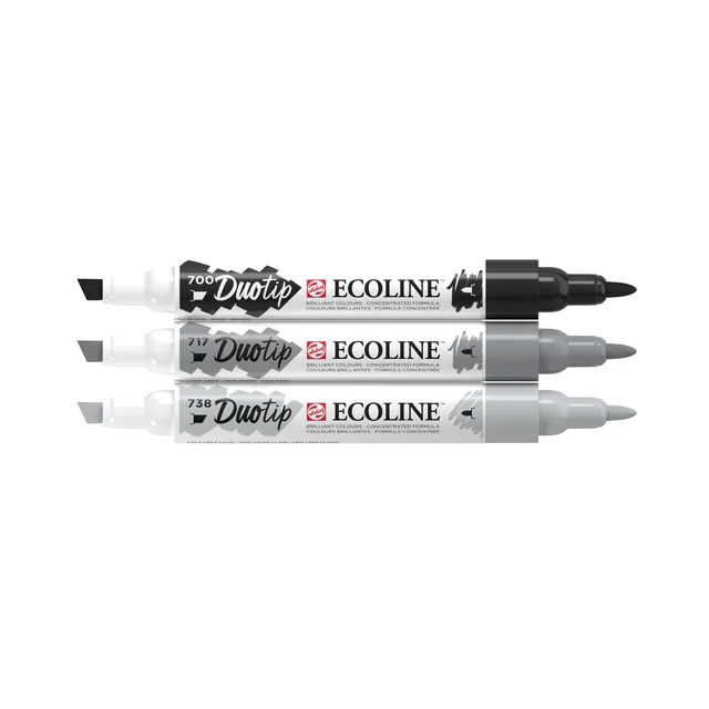 Duotip Talens Ecoline set 3 stuks zwart en grijs