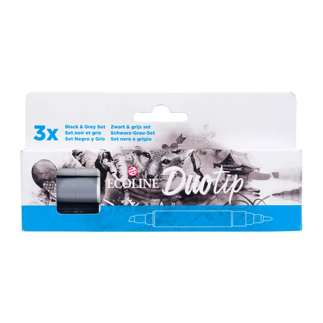 Duotip Talens Ecoline set 3 stuks zwart en grijs