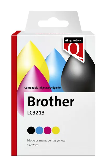 Inktcartridge Quantore Brother Lc3213 zwart+3kleur