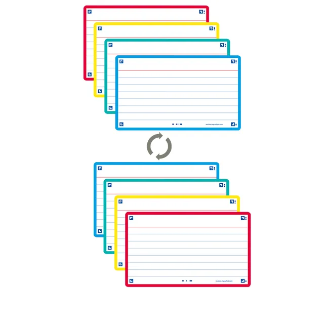 Flashcard Oxf 2.0 75x125mm 80vel 250gr lijn ass