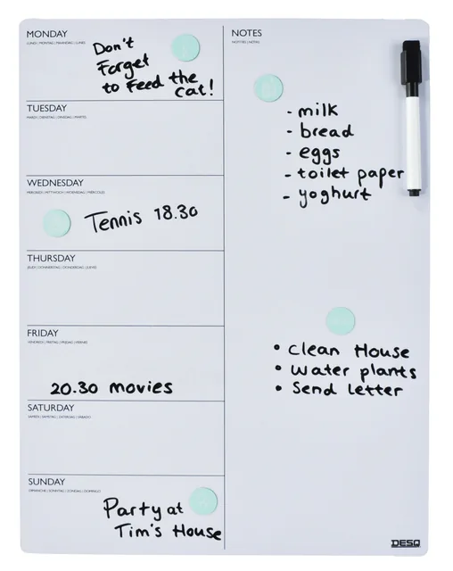 Magnetische planner week Desq 40x30cm magnetisch