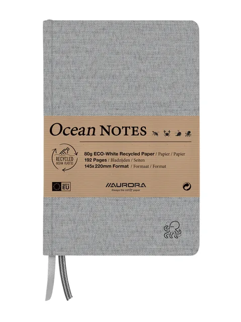 Notitieboek Aurora Ocean A5 192blz lijn 80gr grijs