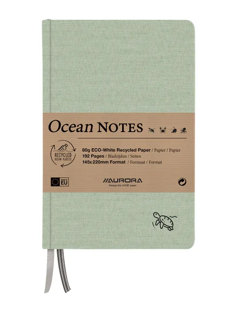Notitieboek Aurora Ocean A5 192blz lijn 80gr groen