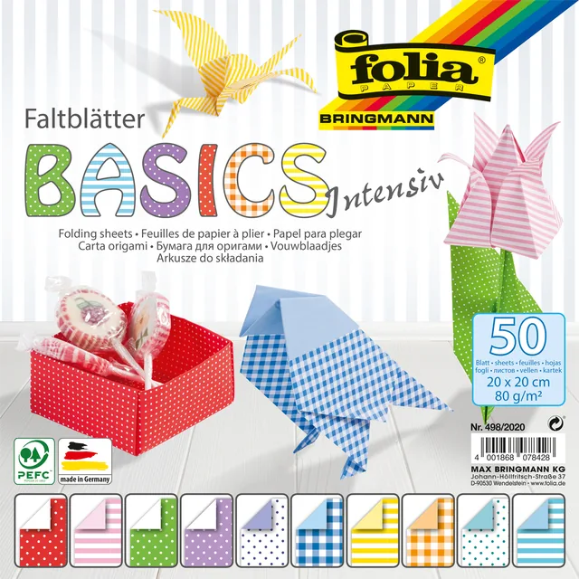 Vouwblaadjes Folia 80gr 20x20cm 50v 2z basics