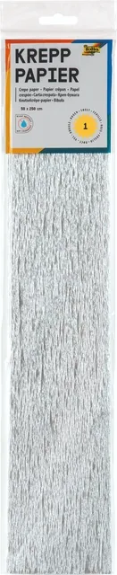 Crepepapier Folia 50x250cm 10vel 9126 zilver