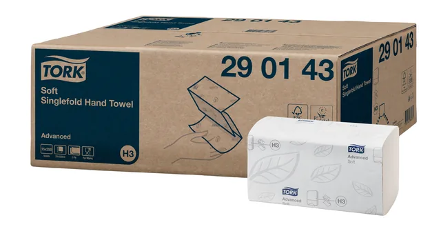 Handdoek Tork H3 Advanced 2laags 226x230mm wit