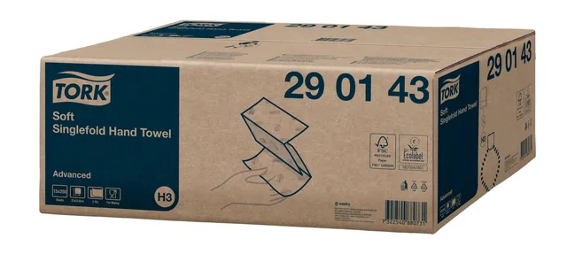 Handdoek Tork H3 Advanced 2laags 226x230mm wit