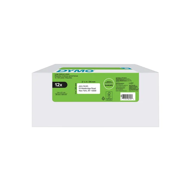 Etiket Dymo LabelWriter adressering 25x54 12st wit