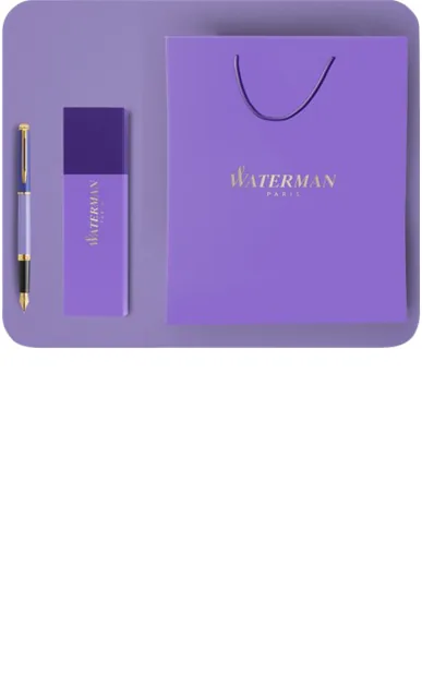 Cadeautas en sleeve Waterman paars en blauw