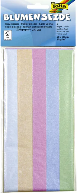 Zijdevloeipapier Folia 50x70cm 20gr iris ass 5vel