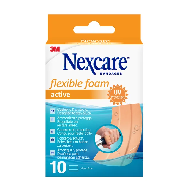 Wondpleister Nexcare active flex foam 6x10cm 10st