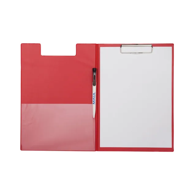 Klembordmap MAUL poly A4 staand PP-folie rood