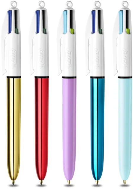 Balpen Bic 4kleuren My Bic in blik M assorti