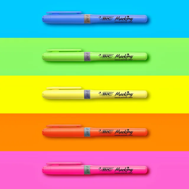 Markeerstift Bic Highlight your life in blik ass