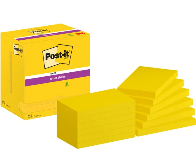 Memoblok Post-it 655 Super Sticky 76x127mm ngl