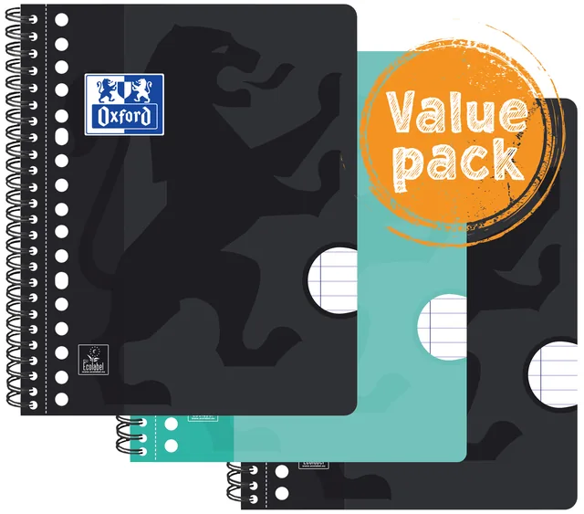 Collegeblk Oxf A5+ ln 17g 160pag 80gr assorti