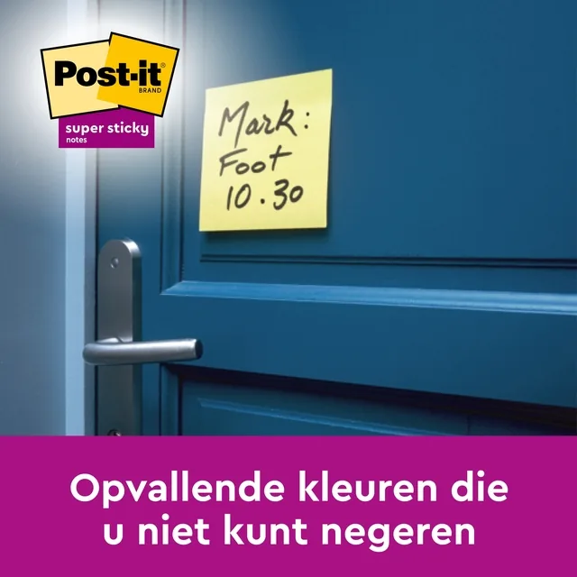 Memoblok  Post-it 655 Super Sticky 76x127mm geel