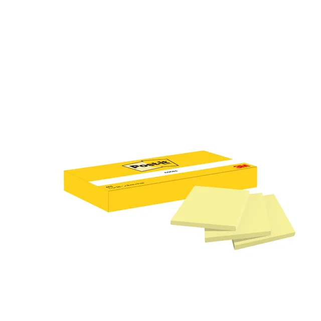 Memoblok Post-it 653 38x51mm geel