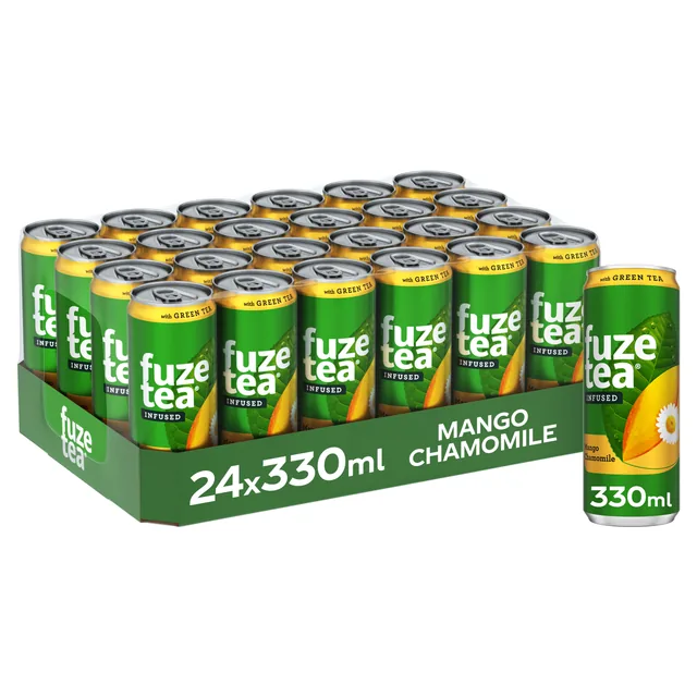 Frisdrank Fuze Tea Green mango chamom blik 330ml
