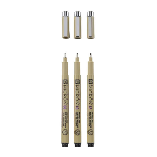 Sakura Pigma Micron Etui 3 Fineliners Zwart