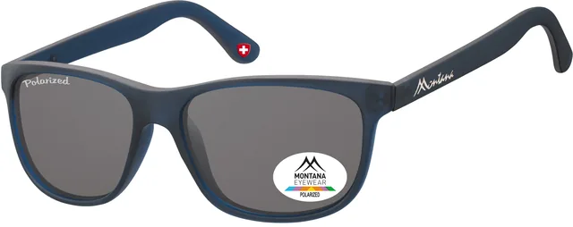 Zonnebril Montana met smoke polar glas mat blauw