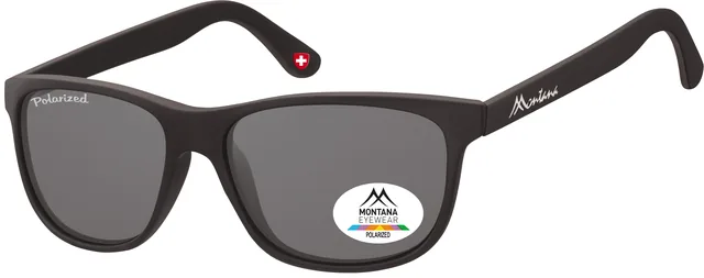 Zonnebril Montana met smoke polar glas mat zwart