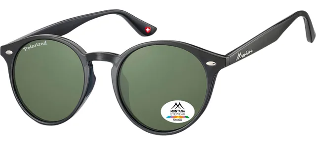 Zonnebril Montana groen G15 polar rond glas zwart