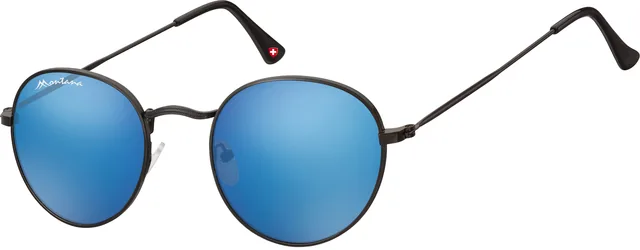 Zonnebril Montana Revo blauw rond glas mtl mat zw