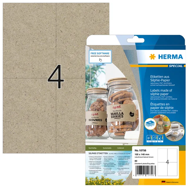 Etiket HERMA 10756 105x148mm silphie br 80st