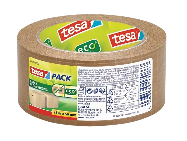 Verpakkingstape Tesa 56000 Eco papier 50mmx25m