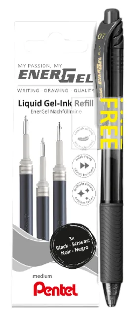 Gelschrijvervulling Pentel LR7 Energel + gelp M zw