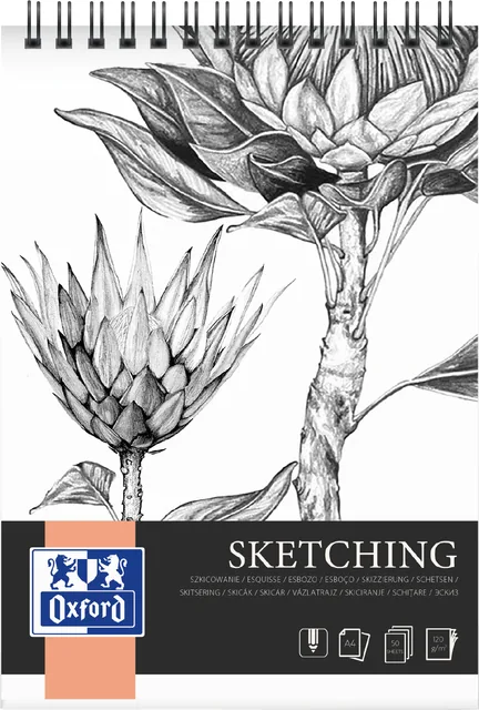 Tekenblok Oxford Sketching A4 50 vel spiraal