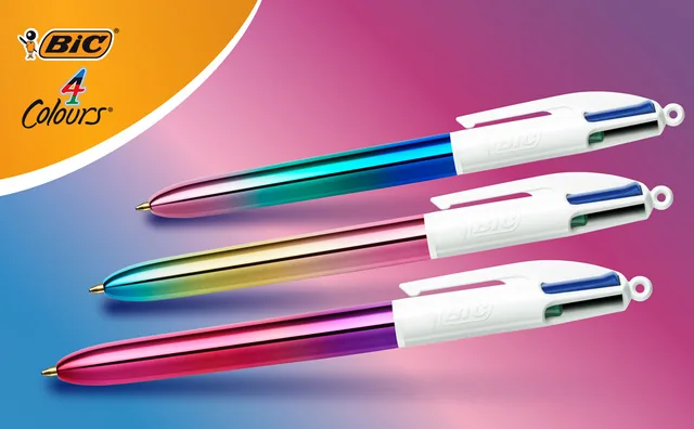 Balpen Bic 4kleuren gradient M assorti