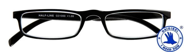 Leesbril I Need You +2.00dpt Half-line zwart