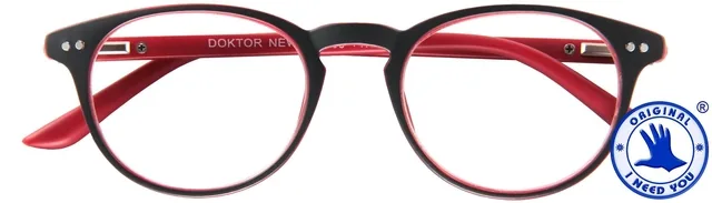 Leesbril I Need You +3.00dpt Dokter New grijs-rood