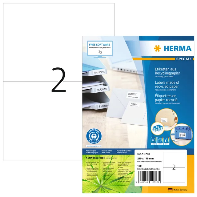 Etiket HERMA recycling 210x148mm wit