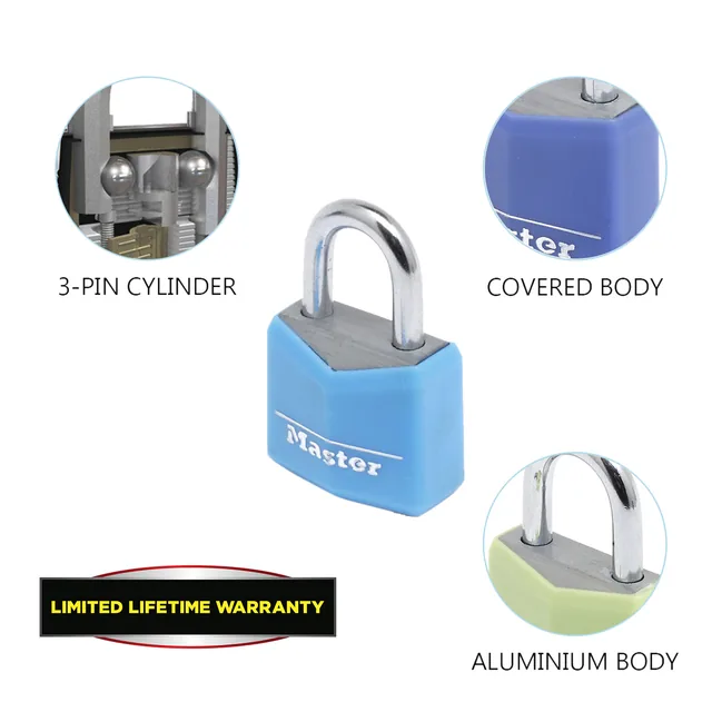 Hangslot MasterLock 4 assorti alu 20mm