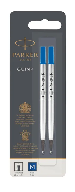 Rollerpenvulling Parker Quink M blister 2st blauw