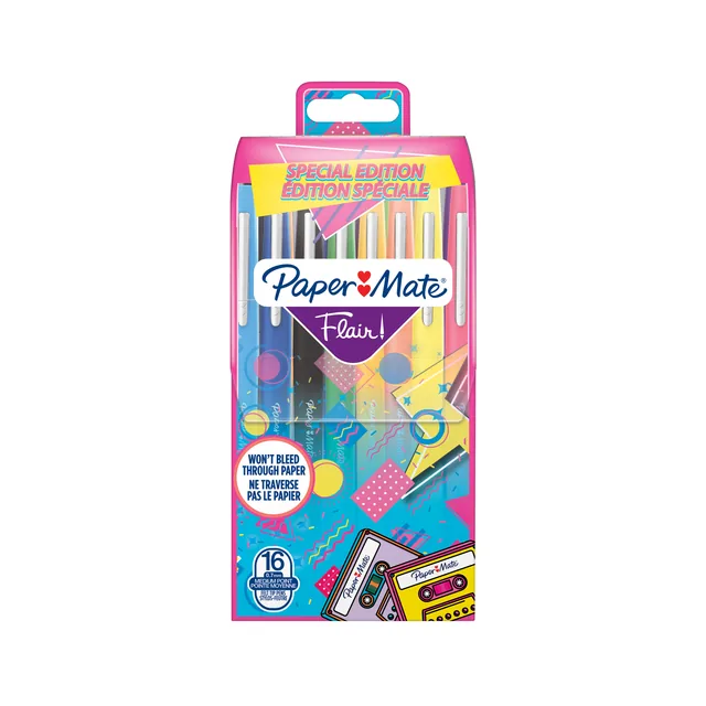 Fineliner Papermate Flair Retro M 16st assorti