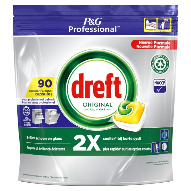 Vaatwastablet Dreft Professional lemon 90stuks