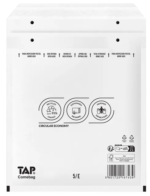 Envelop TAP Comebag luchtkussen 240x275mm 100st