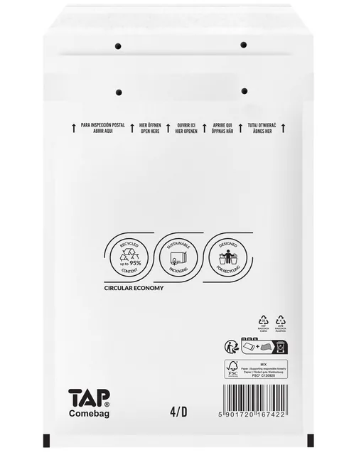 Envelop TAP Comebag luchtkussen 200x275mm 100st