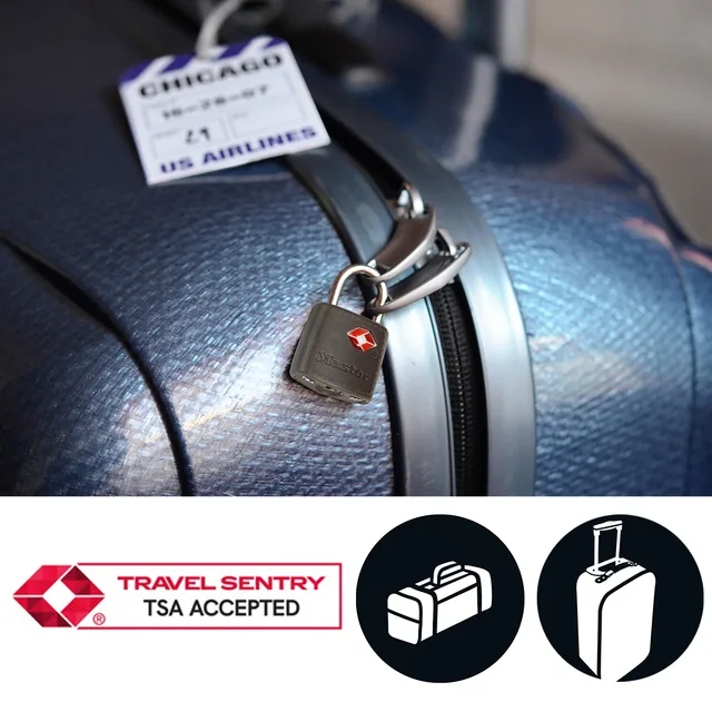 Hangslot Masterlock 3-cijfer TSA kabel ass 30mm