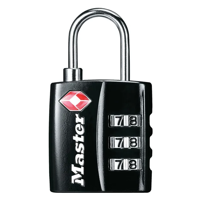 Hangslot Masterlock 3-cijfer TSA zwart 30mm