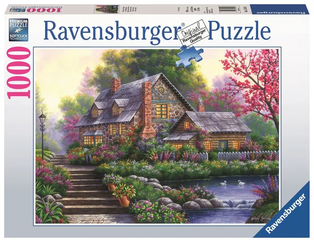 Puzzel Ravensburger romantische cottage 1000st