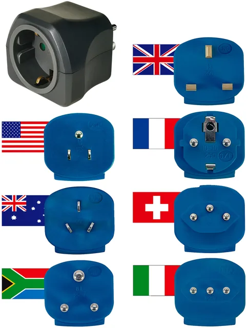 Reisstekker Brennenstuhl adapter wereld zwart